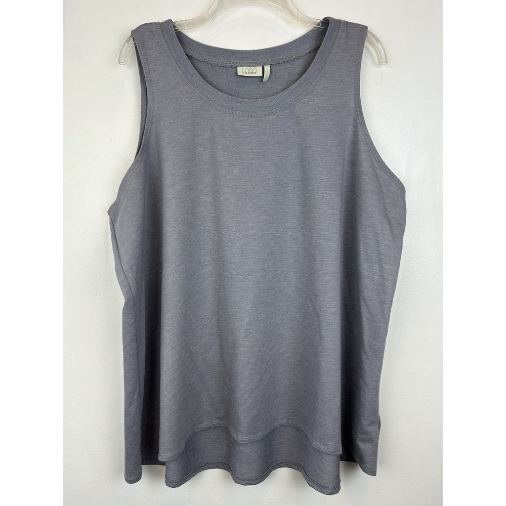 LOGO Lounge Top Womens 2X Petite Sleeveless Pullover Gray Purple Read